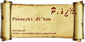 Potoczki Ákos névjegykártya